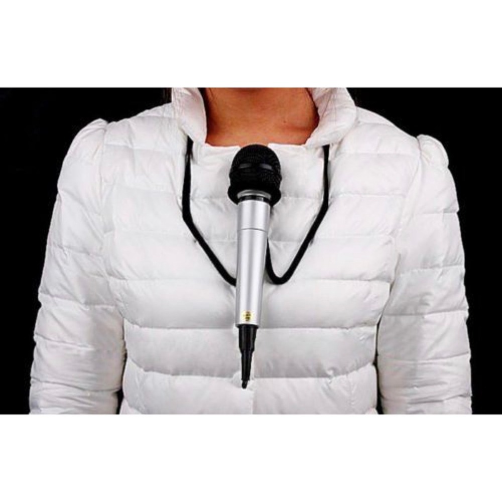 Hands Free Microphone Holder Neck Strap for Musicians MCs Magicians‎ Black